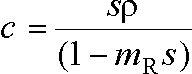 dry cake mass per unit volume filtrate equation